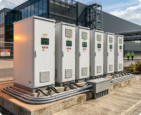 Commercial and industrial energy storage illustration